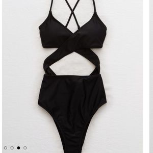 Aerie front wrap cross one piece swimsuit